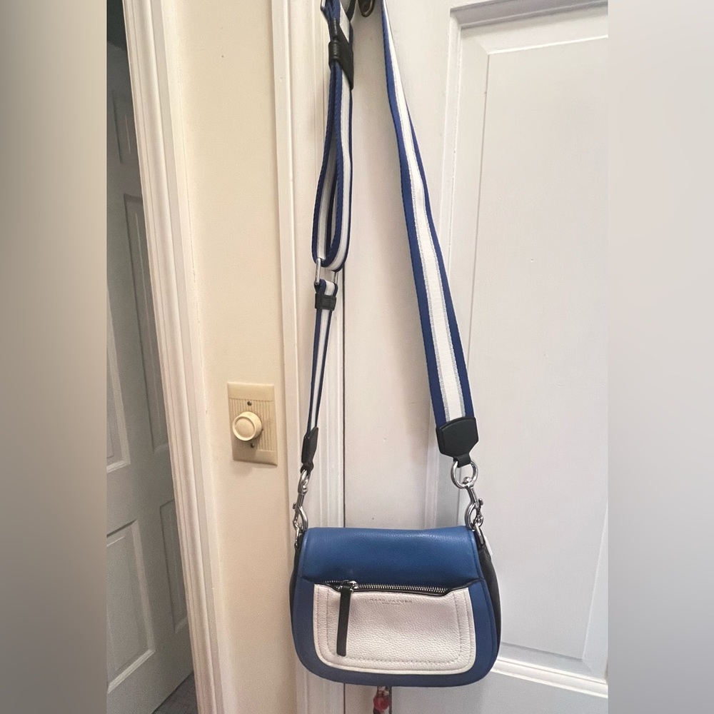 Blue and White Crossbody Bag